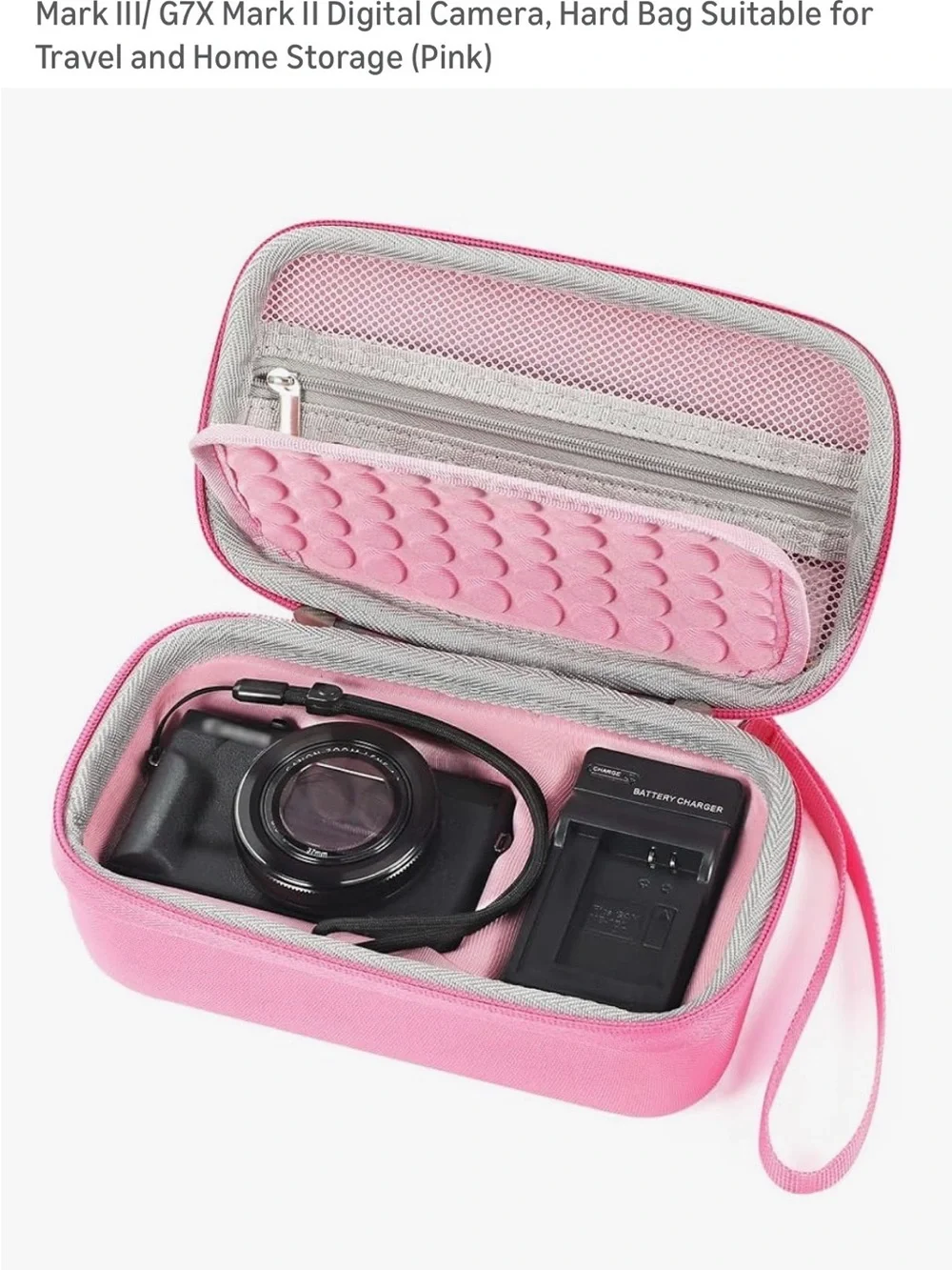 Amazon Pink Camera Case with Wrist Strap and Padded Interior